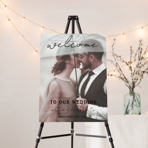 Full Photo Calligraphy Welcome to Our Wedding Foam Board