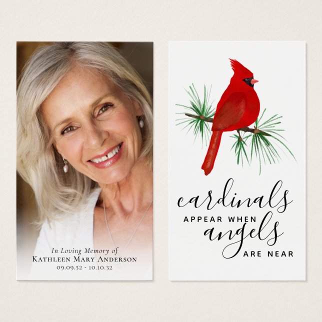 Full Photo Cardinal Memorial Card (Front & Back)
