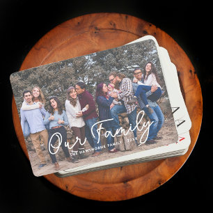 Full Photo Custom Family Script Typography Text Poker Cards