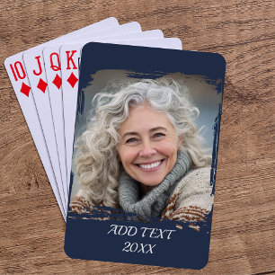 Full Photo Custom Poker — Navy Cards