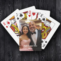 Full Photo Custom Text Anniversary Fathers Day Poker Cards