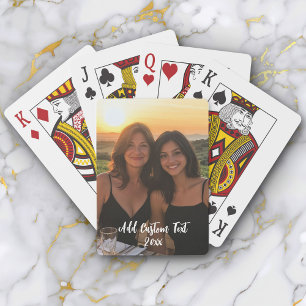 Full Photo Custom Text Anniversary Valentines gift Poker Cards