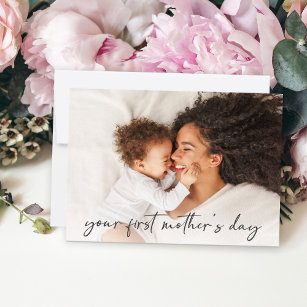  Fsaoor Funny First Mothers Day Card for Mom from Baby Boy Girl  4x6 1st Mother's Day Gifts with Photo Insert,First Mothers Day Gifts  Cards for New Mom First Time Mom Pregnancy