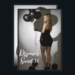 Full Photo Front & Back Trendy Modern Sweet 16 Invitation<br><div class="desc">Customize any way you want.</div>