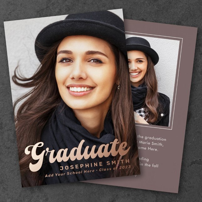 Full photo graduation announcement foil card (Creator Uploaded)