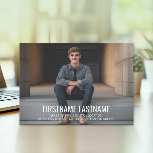 Full Photo Graduation party - minimal type Invitation