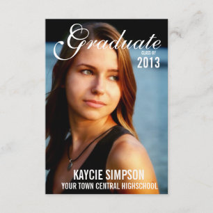Full Photo Graduation Photo with Script Text Invitation