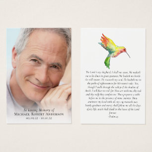 Full Photo Hummingbird Prayer Card