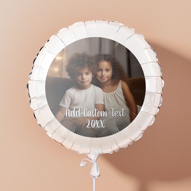Full Photo Layout with a Modern White Script Text Balloon (Personalized Photo Balloon)