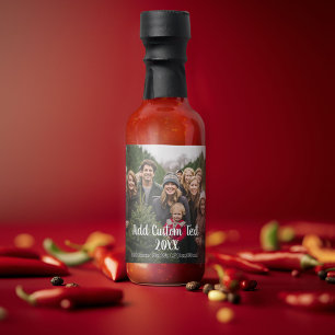 Full Photo Layout with a Modern White Script Text Hot Sauces