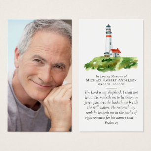 Full Photo Lighthouse Memorial Prayer Card