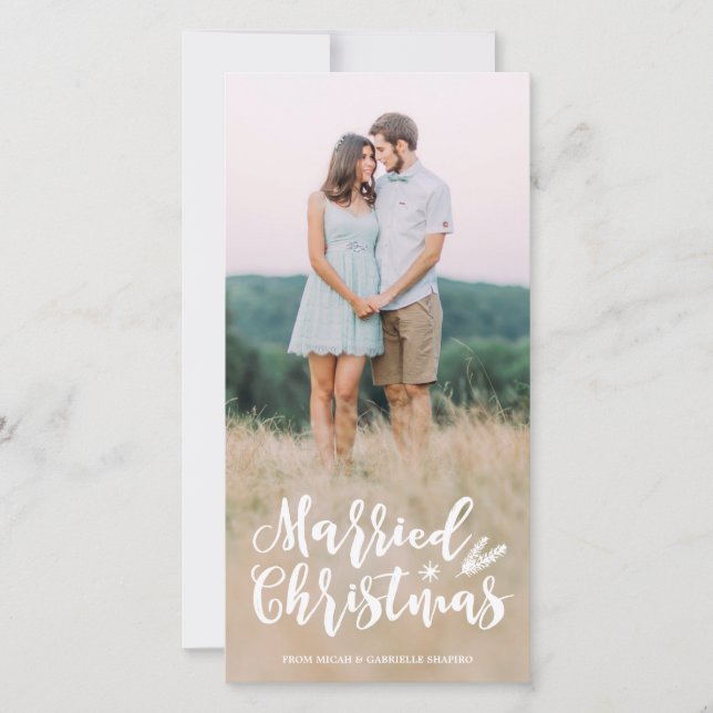Full Photo Married Christmas Photo Card (Front)