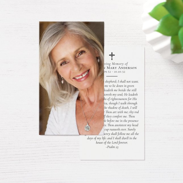 Full Photo Memorial Prayer Card (Desk)