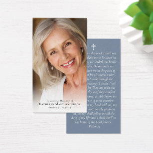 Full Photo Memorial Prayer Card