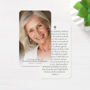 Full Photo Memorial Prayer Card