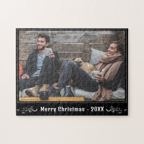 Full Photo Merry Christmas with Foliage  Jigsaw Puzzle