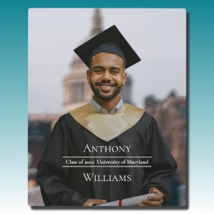 Full Photo Minimalist Graduation Keepsake  Plaque