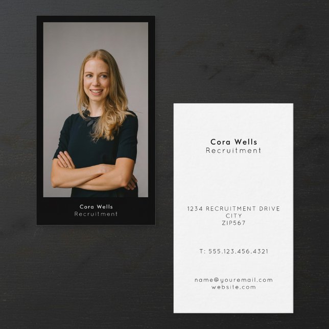 Full photo, modern black frame business card (Full photo, modern black frame business card.)