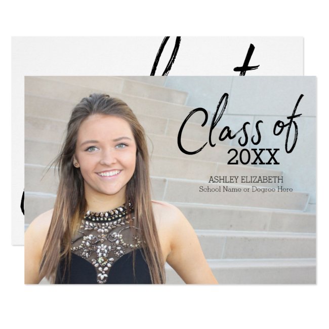 Full Photo Modern Graduation Photo Announcement