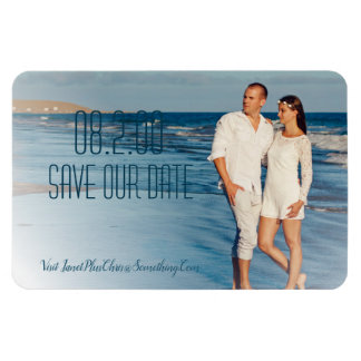 Full Photo Modern Save Our Date Photo Magnet