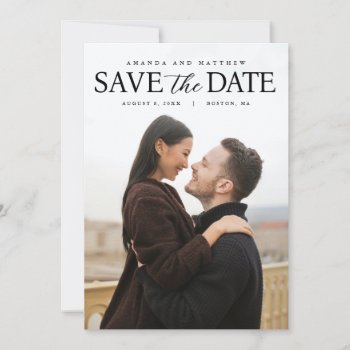 Full Photo Modern Save The Date by labellarue at Zazzle