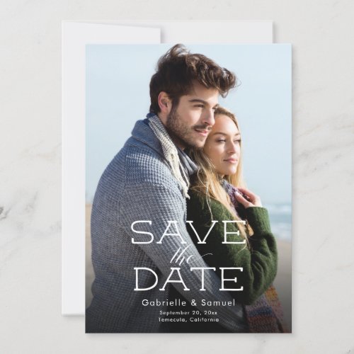 Full Photo Modern Typography Save The Date