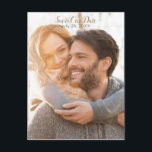 Full Photo Rustic White Birch Wood Save The Date Announcement Postcard<br><div class="desc">Personalize with any text.</div>