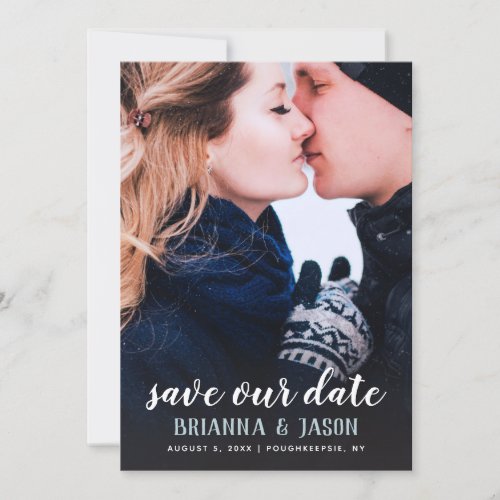 Full Photo Save The Date Blue