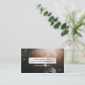 Full Photo Sheer Pearl Nameplate Photography Photo Business Card (Standing Front)