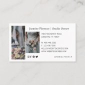 Full Photo Sheer Pearl Nameplate Photography Photo Business Card (Back)