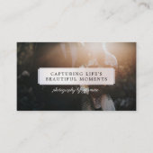 Full Photo Sheer Pearl Nameplate Photography Photo Business Card (Front)