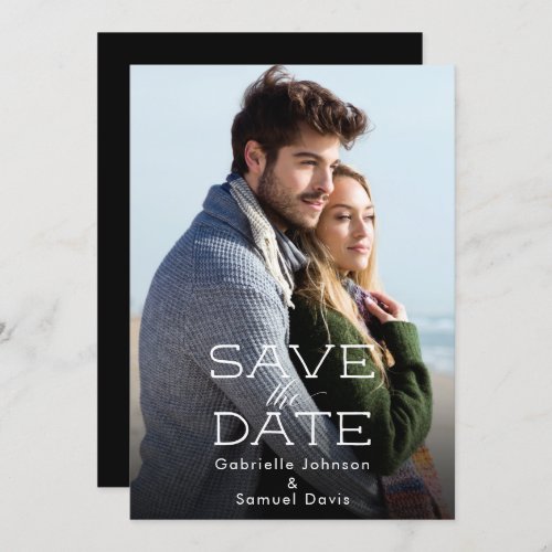 Full Photo Simple Typography Black Save The Date