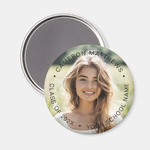 Full photo student school name year graduation magnet