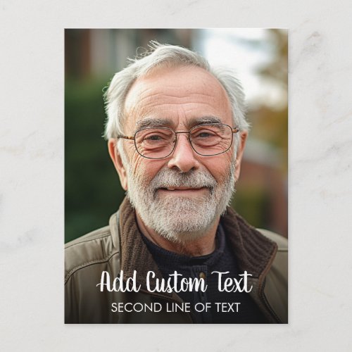 Full Photo - Vertical Custom Modern Script Postcard