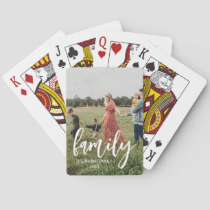 Full Photo - Vertical Custom Script Family Text Poker Cards