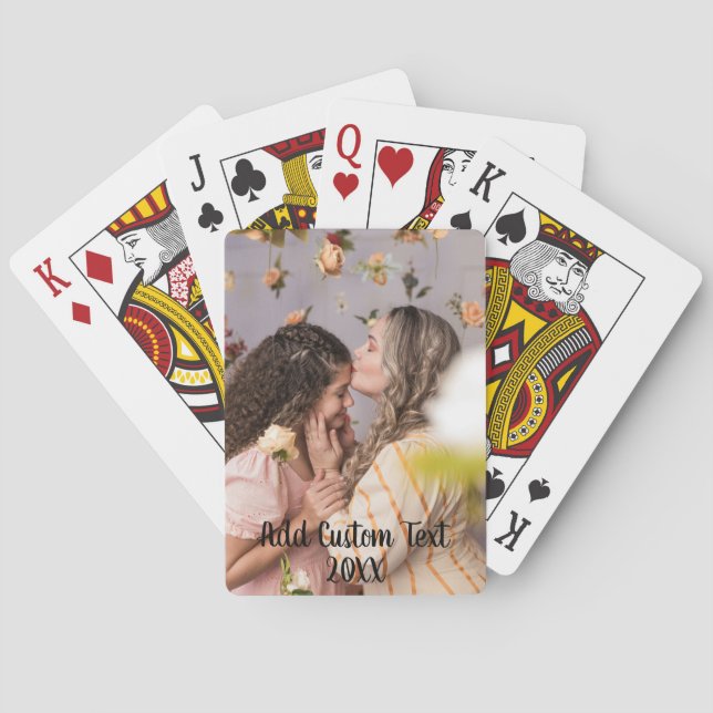 Full Photo - Vertical Custom Text and Photo Poker Cards (Back)