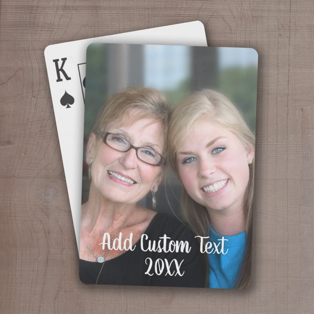 Discover Full Photo - Vertical Custom Text Playing Cards