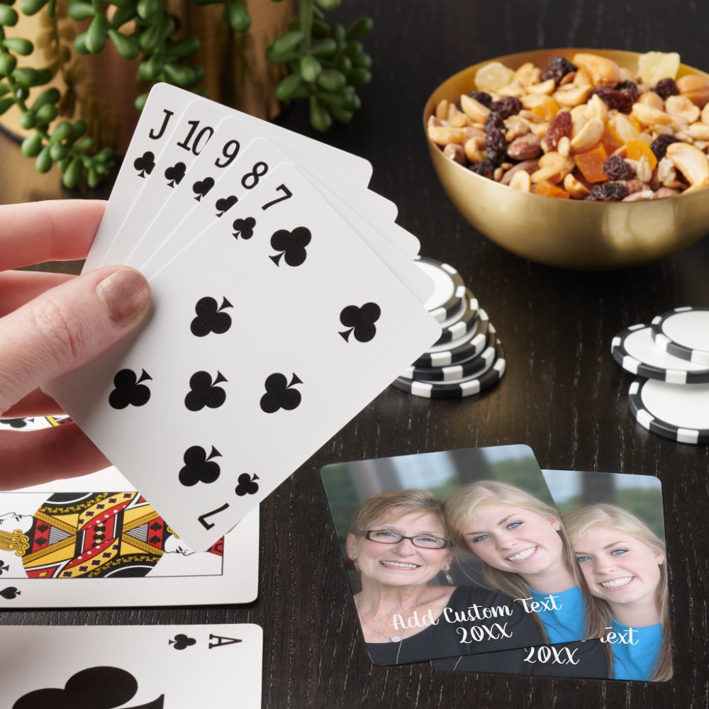 Discover Full Photo - Vertical Custom Text Playing Cards