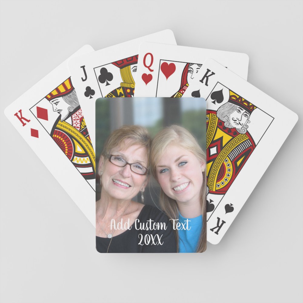 Disover Full Photo - Vertical Custom Text Playing Cards