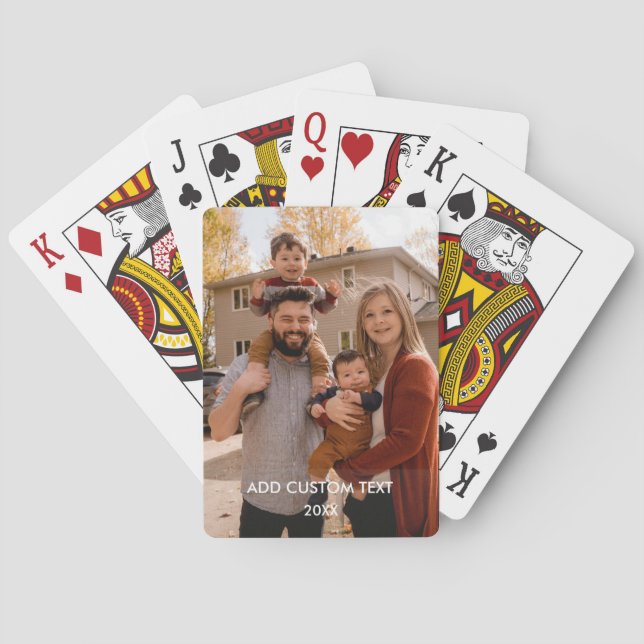 Full Photo - Vertical Custom Text Poker Cards (Back)