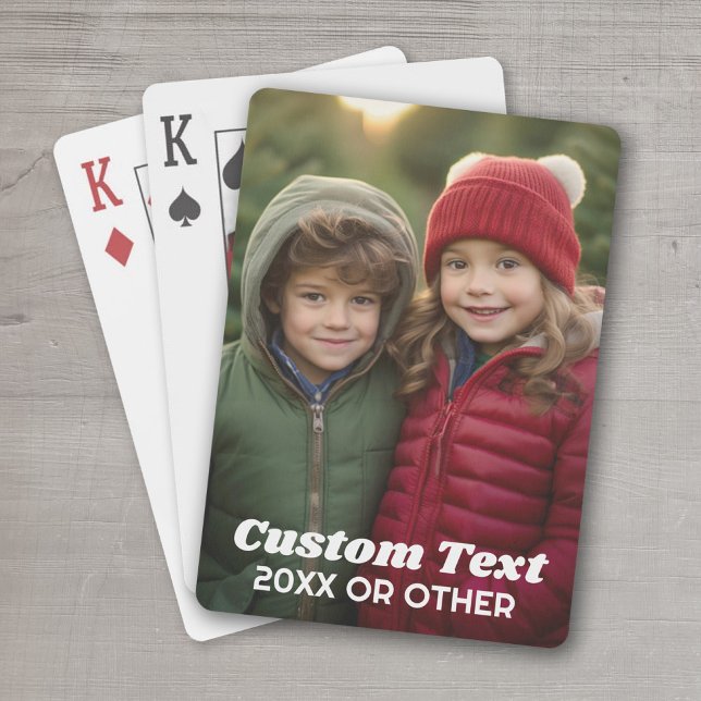 Full Photo - Vertical Custom Text Poker Cards (Personalized Playing Cards - add your photos and text)