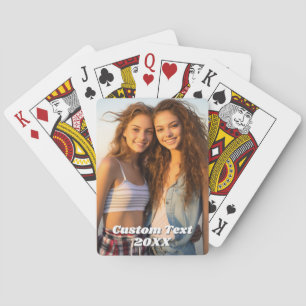 Full Photo - Vertical Custom Text Poker Cards