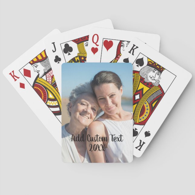 Full Photo - Vertical Custom Text Poker Cards (Back)