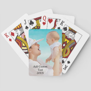 Full Photo - Vertical Custom Text  Poker Cards