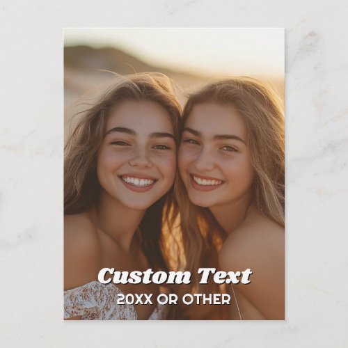 Full Photo - Vertical Custom Text Postcard