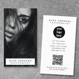 Full Photo Vertical Photography Business Logo  Card