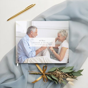 Full Photo White Fade Nameplate Anniversary Guest Book