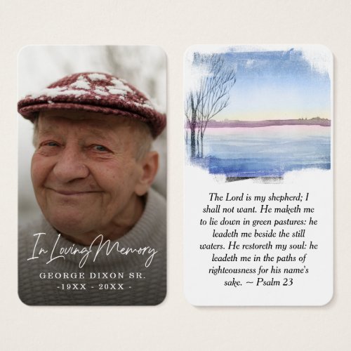 Full Photo Winter Lake Prayer Card