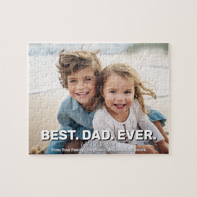 Full Photo with Best Dad Ever - Whimsical Greeting Jigsaw Puzzle (Horizontal)