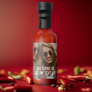 Full Photo with Custom Text in White Hot Sauces